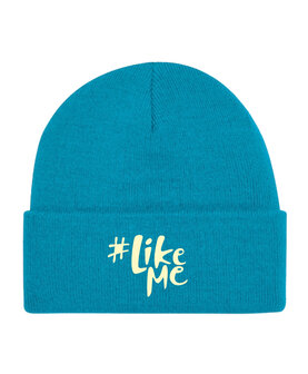 #LikeMe - Teal &#039;Offwhite logo&#039; Beanie