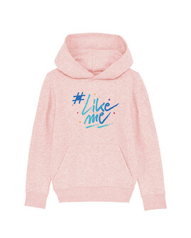 #LikeMe - Cream Heather Pink &#039;full color logo&#039; hoodie