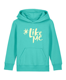 #LikeMe - Pool Blue 'Offwhite logo' Hoodie